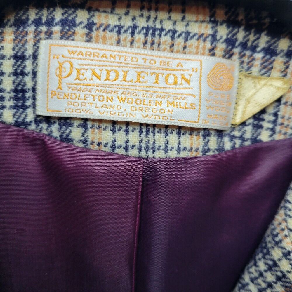 Vintage Pendleton Plaid Blazer Jacket Women's Woo… - image 2